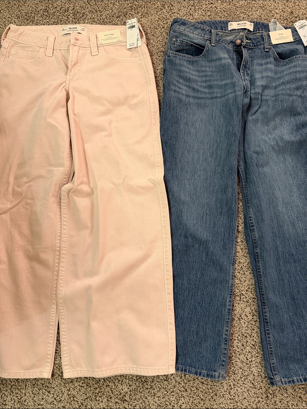 Hollister Pink low rise super baggy& Blue low rise baggy women size 6R and 10R